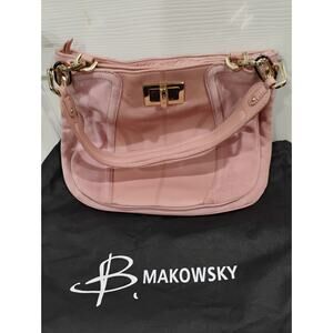 B Makowsky Leather Suede Mauve Pink Handbag w dust cover